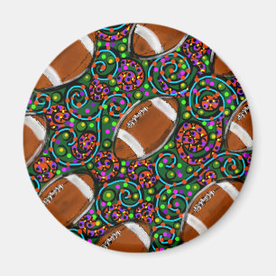 Football Art Green Magnet