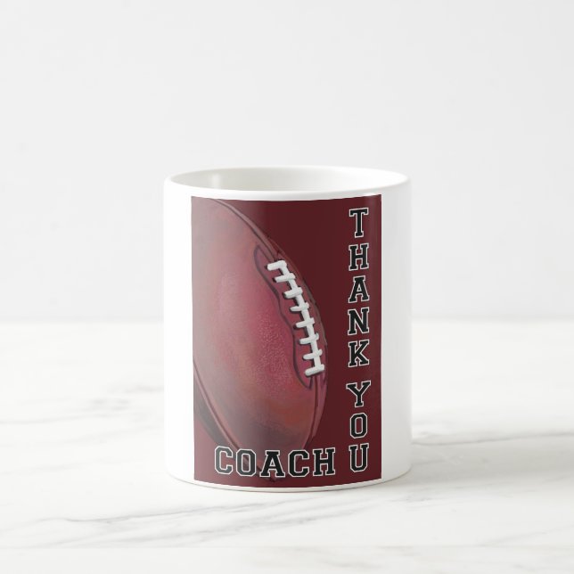 Football Art Thank You Coach Coffee Mug (Center)