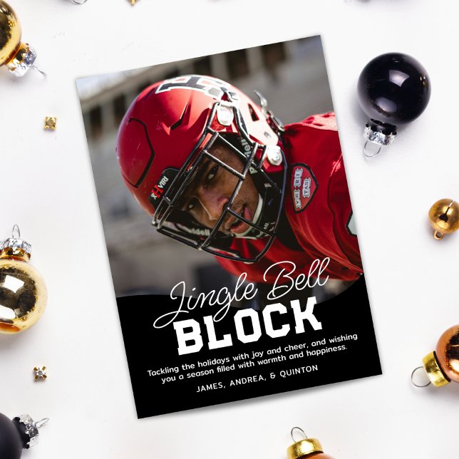 Football Athlete Sports Christmas Holiday Card (Creator Uploaded)