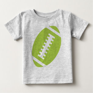 FOOTBALL BABY Grey Front Lime Green Football T-Shirt