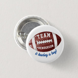 Football Baby Shower 1 Inch Round Button