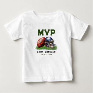 Football Baby Shower A Little All Star Is On His T-Shirt