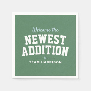 Football baby shower blue tailgate personalized napkin