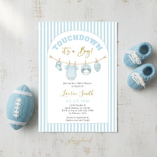 Football Baby Shower Boy Invitation