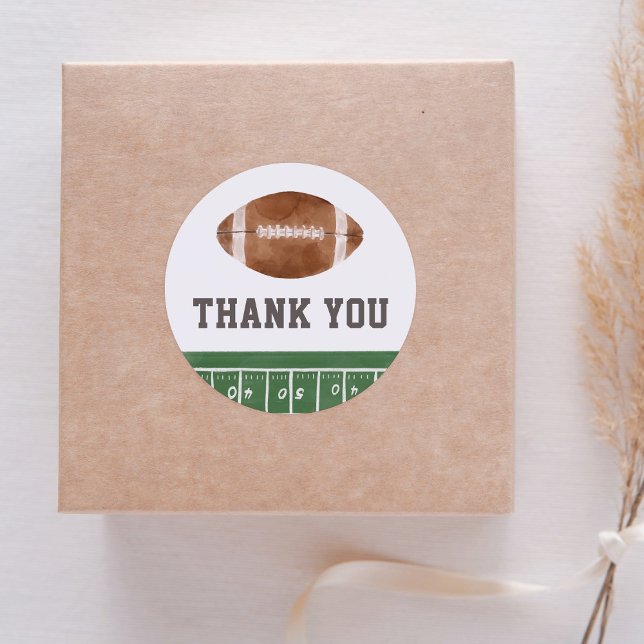 Football Baby Shower Classic Round Sticker (Creator Uploaded)