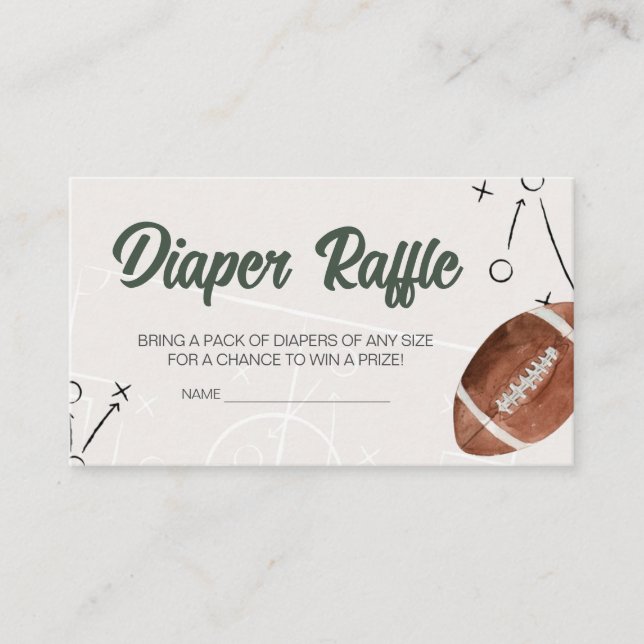 Football Baby Shower Diaper Raffle Enclosure Card (Front)