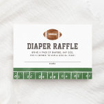 Football Baby Shower Diaper Raffle Ticket Enclosure Card<br><div class="desc">Request that baby shower guests bring a pack of diapers for your little one on the way with this football themed enclosure card.</div>