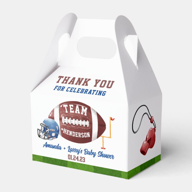 Football Baby Shower Favor Box (Front Side)