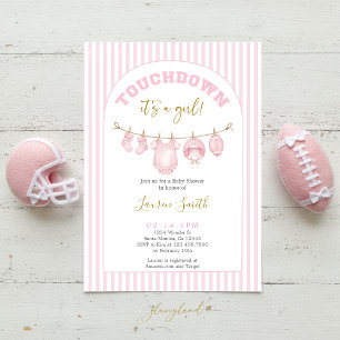 Football Baby Shower Girl Invitation