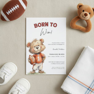 Football Baby Shower Invite Born to Win Theme