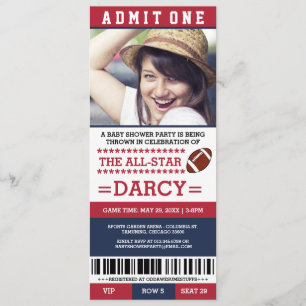 Football Baby Shower Party Invites