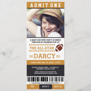 Football Baby Shower Party Invites