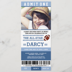 Football Baby Shower Party Invites