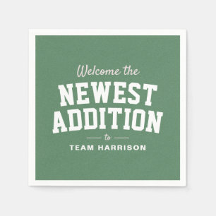 Football baby shower pink tailgate personalized napkin