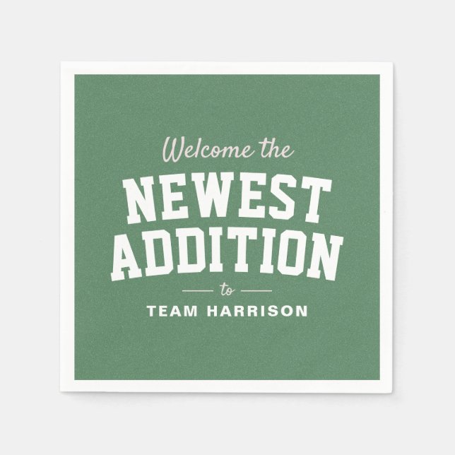 Football baby shower pink tailgate personalized napkin (Front)