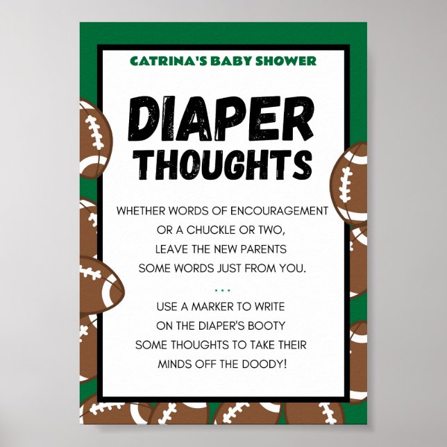 Football Baby Shower Sign (Front)