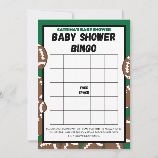 Football Baby Shower, Soccer - Editable Name, 5x7 Invitation (Front)