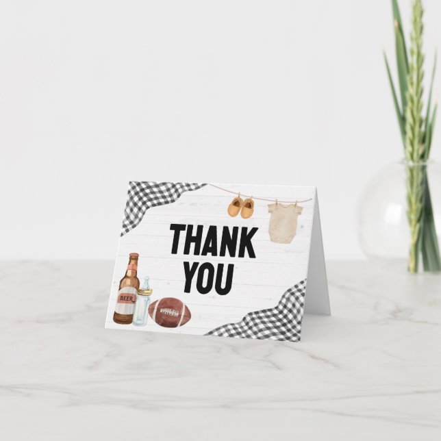 Football Baby Shower Thank You Card (Front)