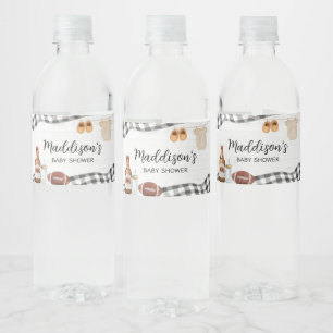 Football Baby Shower Water Bottle Label