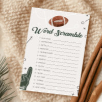 Football Baby Shower Word Scramble Game