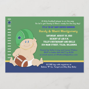 Football Baby Sports Theme Baby Shower Invite