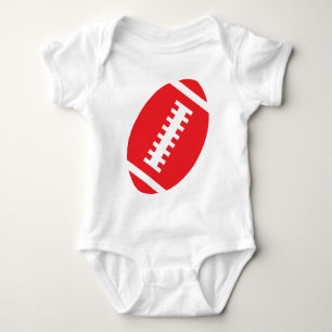 FOOTBALL BABY White Front Red Football Bodysuit