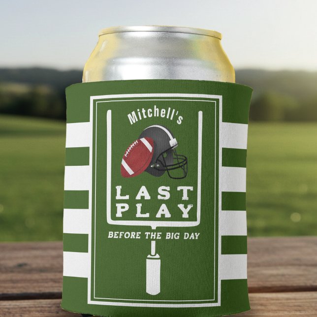 Football Bachelor Party Last Play Before Big Day Can Cooler (Creator Uploaded)