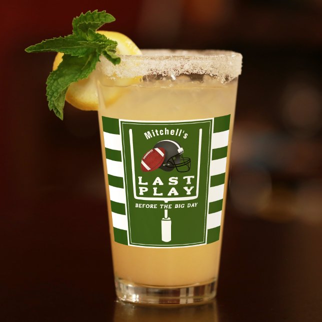 Football Bachelor Party Last Play Before Big Day Glass (Football Bachelor Party Last Play Before Big Day Glass
)