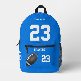 Football ball backpack high Print Cut Sew Bag blue