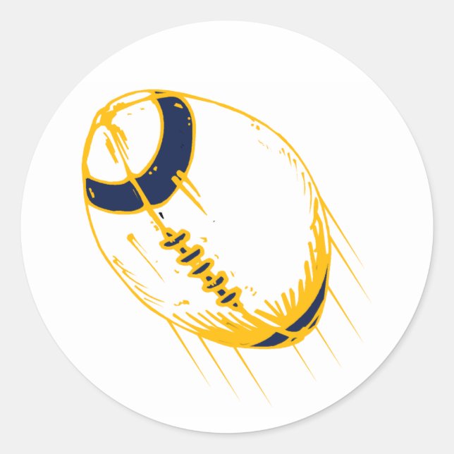 Football Ball Classic Round Sticker (Front)