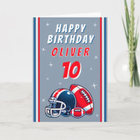Football Ball Helmet Cartoon Happy Birthday