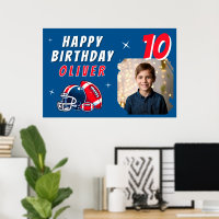 Football Ball Helmet Cartoon Photo Birthday Party 