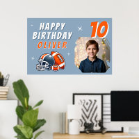 Football Ball Helmet Cartoon Photo Birthday Party 