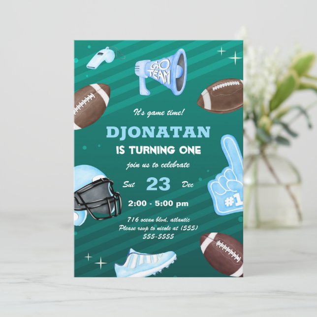 Football Ball Invitation d'anniversaire (Debout devant)