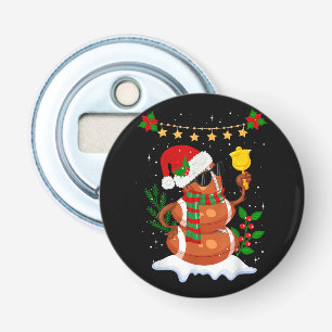 Football ball Snowman Santa Hat Merry Christmas Bottle Opener