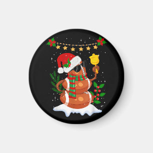 Football ball Snowman Santa Hat Merry Christmas Magnet