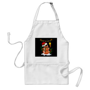 Football ball Snowman Santa Hat Merry Christmas Standard Apron