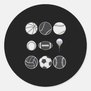 Football baseball soccer volleyball basketball classic round sticker