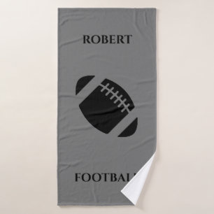 Football bath towel, personalized name. towel