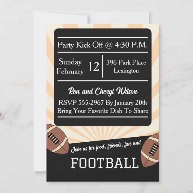 Football Big Game Watch Party Invitation (Front)