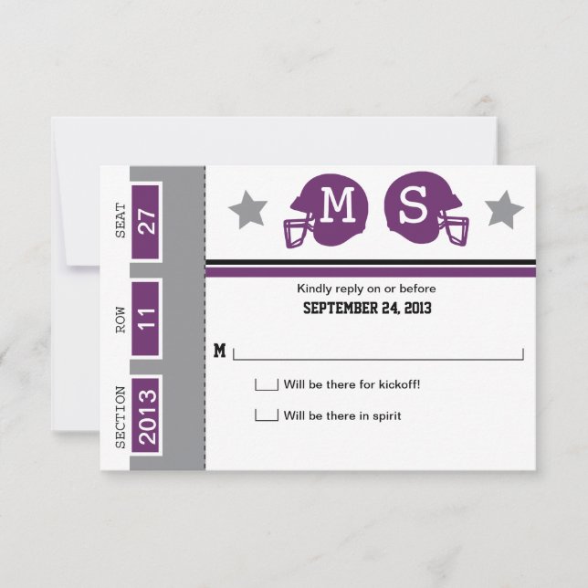 Football Billet Mariage RSVP (Devant)