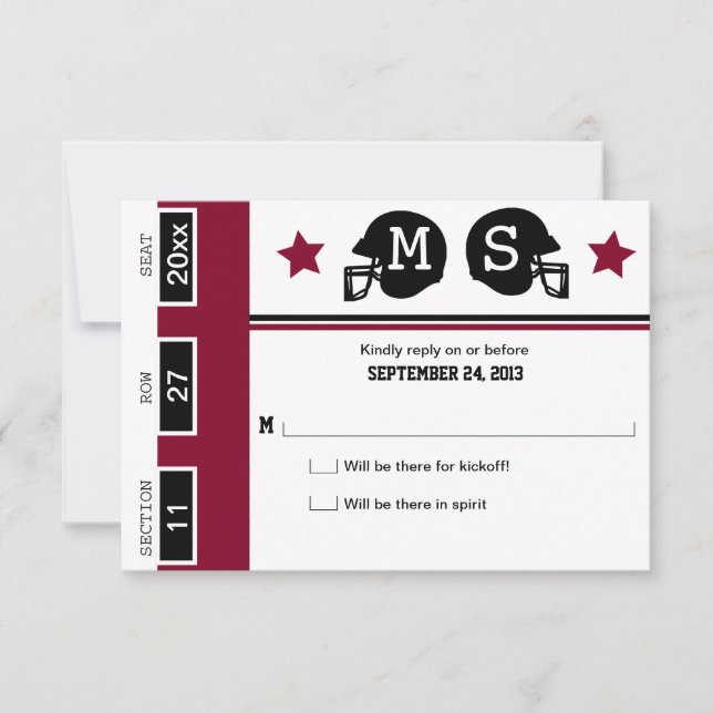 Football Billet Mariage RSVP (Devant)