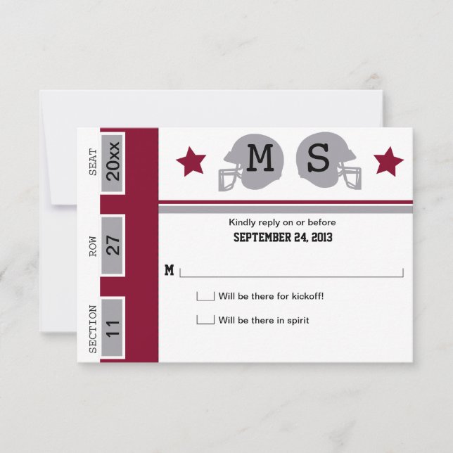 Football Billet Mariage RSVP (Devant)