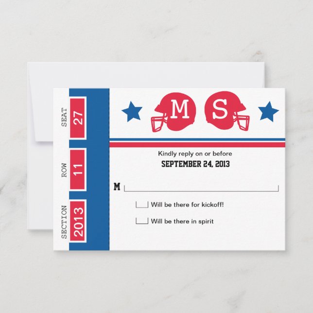 Football Billet Mariage RSVP (Devant)