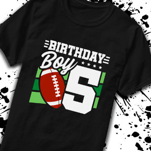 Football Birthday 5 Year Old Boy 5th Birthday T-Shirt