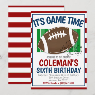 Football Birthday ANY COLOR COMBO Invitation