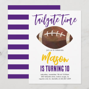 Football Birthday ANY COLOR COMBO Invite