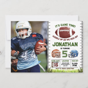 Football Birthday boy  Invitation