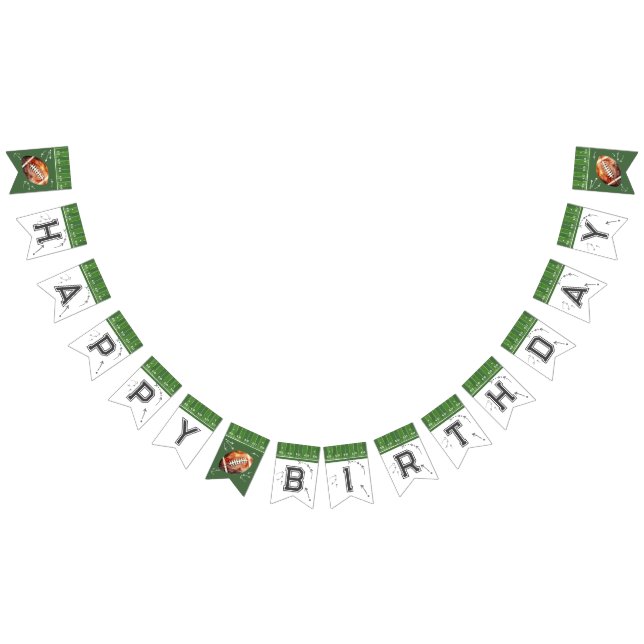 Football Birthday bunting banner, First Year Down  Bunting Flags (All)