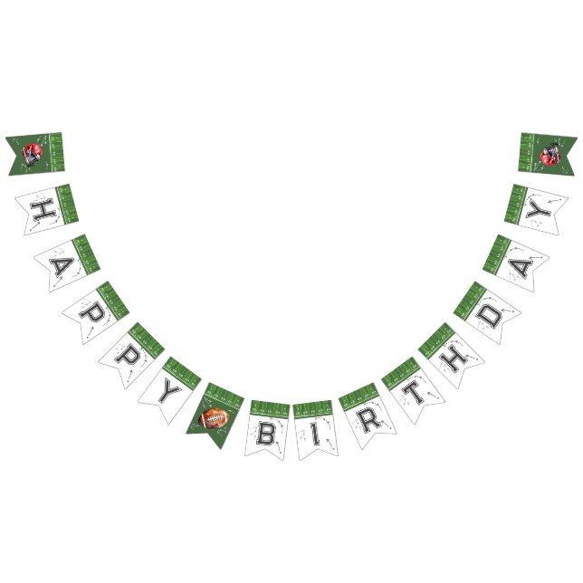 Football Birthday bunting banner, First Year Down Bunting Flags (All)